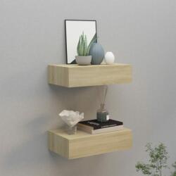 vidaXL Dulapuri de perete cu sertar, 2 buc. , stejar, 40x23, 5x10 cm MDF (330248) Raft