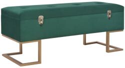 vidaXL Banchetă cu un compartiment de depozitare verde 105 cm catifea (247570) - vidaxl