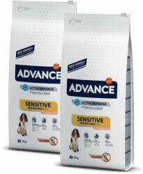 ADVANCE Pachet 2 x Advance Dog Sensitive Medium - Maxi cu Somon si Orez, 12 kg