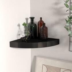 vidaXL Raft de colț suspendat, negru, 25x25x3, 8 cm, MDF (323898) Raft