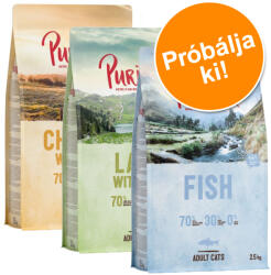 Purizon 3x2, 5kg Purizon száraz macskatáp-Csirke & hal + szarvas & hal + kacsa & hal