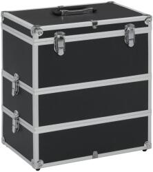 vidaXL Geantă de cosmetice, 37 x 24 x 40 cm, negru, aluminiu (91840) - vidaxl