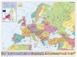 STIEFEL Falitérkép, 70x100 cm, fémléces, Európa országai és az Európai Unió, STIEFEL (VTS377FLP) (447377FLP)