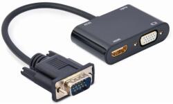 Gembird VGA/D-Sub + HDMI Convertor Negru 15cm A-VGA-HDMI-02 (A-VGA-HDMI-02)