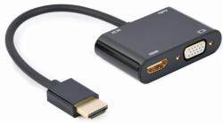Gembird HDMI VGA/D-Sub + HDMI Convertor Negru 15cm A-HDMIM-HDMIFVGAF-01 (A-HDMIM-HDMIFVGAF-01)