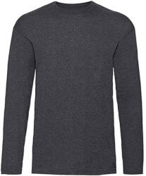 Fruit of the Loom Férfi póló Hosszú ujjú Fruit of the Loom Value Weight LS T - 2XL, Sötét heather szürke
