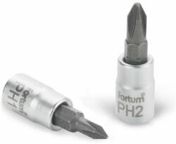 Fortum bitdugófej PH bittel, 61CrV5/S2, mattkróm; PH2, 1/4" FORTUM