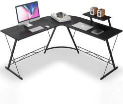  Sarok íróasztal fekete (L-SHAPE-DESK-BLACK)