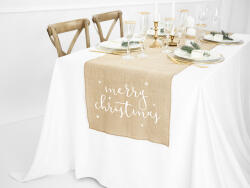 PartyDeco Коледна покривка за масата - юта 50х250см