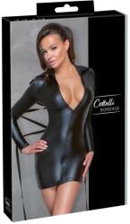 Cotelli Cottelli Bondage - Fényes, testre simuló ruha, kötözővel (fekete)