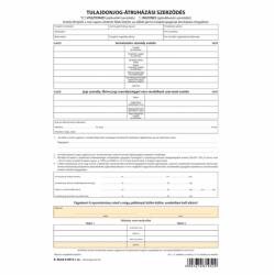 Tulajdonjog átruházási szerződés, személygépkocsi adásvételi 4lapos garnitúra A. REND. 3/2012 (NYOMTAREND32012) - web24