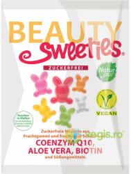 BeautySweeties Jeleuri Gumate Iepurasi cu Aroma de Fructe, Coenzima Q10, Aloe Vera si Biotina fara Zahar 125g