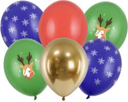 PartyDeco Set baloane din latex - Mix Merry Christmas 6 buc