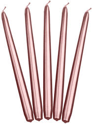 PartyDeco Lumânare conică - auriu-roze metalică 24 cm