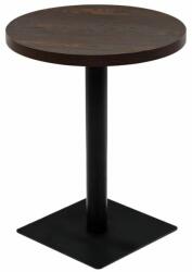 vidaXL Masă bistro, MDF și oțel, rotundă, 60x75 cm, Cenușiu închis (245609)