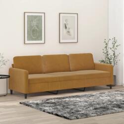 vidaXL Canapea cu 3 locuri, maro, 210 cm, material catifea (349070) Canapea
