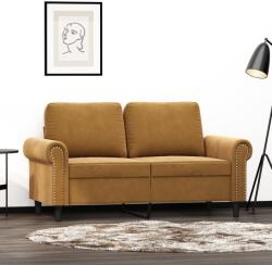 vidaXL Canapea cu 2 locuri, maro, 120 cm, catifea (349154) Canapea