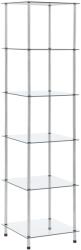 vidaXL Raft cu 6 niveluri transparent, 40x40x160 cm, sticlă securizată (249507) Biblioteca