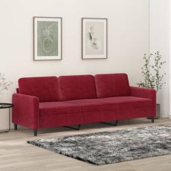 vidaXL Canapea cu 3 locuri, roșu vin, 210 cm, catifea (349067) Canapea