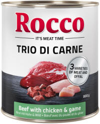 Rocco 6x800g Rocco Classic Trio di Carne nedves kutyatáp- Marha, csirke & vad