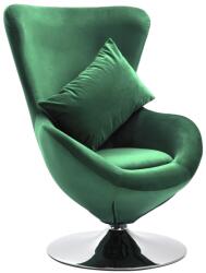 vidaXL Scaun ou rotativ cu pernă, verde închis, catifea (326213)
