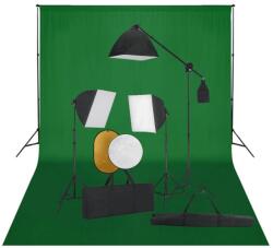 vidaXL Kit studio foto cu lumini softbox, fundal și reflector (3067064)