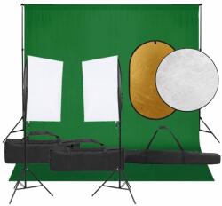 vidaXL Set studio foto cu lumină, fundal și reflector (3094755)