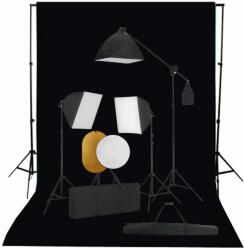vidaXL Set studio foto cu lumini softbox, fundal și reflector (3067062)