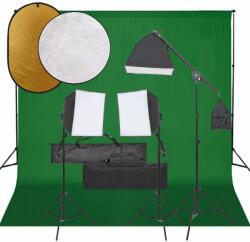 vidaXL Set studio foto cu lampă, fundal și reflector (3094688)