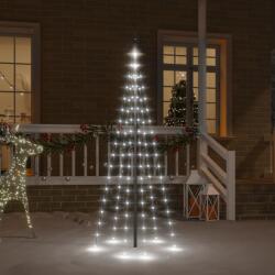 vidaXL karácsonyfa zászlórúdon 108 hideg fehér LED-del 180 cm (343519)