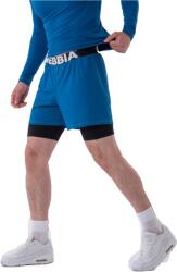 Nebbia Férfi sport rövidnadrág Nebbia DOUBLE-LAYER SMART POCKETS SHORTS kék 318-06 - L