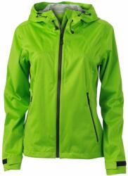 James & Nicholson Női softshell kapucnis kabát JN1097 - Tavaszi zöld / acélszürke | XL (1-JN1097-1725214)