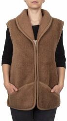 Vlnka Mellény teve- és Merino gyapjúból gallérral, barna ruházat méretei 4XL