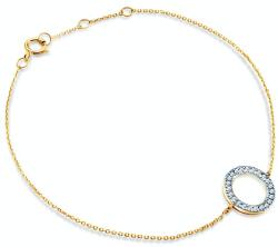 SAVICKI Brățară Celebrity cerc aur alb-galben 585 cu diamant alb 0.06 ct 18 cm