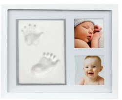 Pearhead Kit amprenta mulaj bebe cu rama foto pentru 2 fotografii Pearhead alba (PH83014)