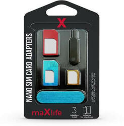 MaxLife Nano és Micro SIM-kártya adapter (3 in 1) kiszedő szerszámmal - bluedigital