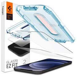 Spigen EZ FIT képernyővédő üveg 2db (2.5D, tokbarát, ultravékony, 0.2mm, 9H + segédkeret) ÁTLÁTSZÓ Apple iPhone 12 (AGL01801)