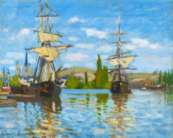 Figured Art Set pictura pe numere, cu sasiu, Barci care navigheaza pe Sena - Monet, 40x50 cm (FA10113-Y)