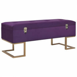 vidaXL Banchetă cu un compartiment de depozitare violet 105cm catifea (247572)