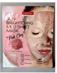 Purederm Mască pentru față cu nămol și argilă roz, efect de strălucire Pink Clay - Purederm Brightening Mud Sheet Mask 15 g Masca de fata