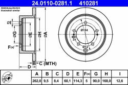 ATE Disc frana ATE 24.0110-0281.1 (24.0110-0281.1)