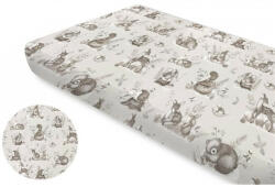  Baby Shop pamut, gumis lepedő 60*120 cm - Erdei barátok barna