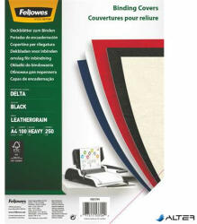 Fellowes Hátlap, A4, 250 g, matt, FELLOWES "Delta", fekete, 100 db (5370405) - alter