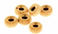  Margele Gold filled Rondele Sablate - Laser Cut Roundel 3.0H1.2 mm - 2 Buc