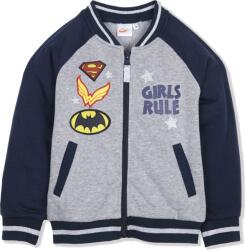 DC COMICS Szürke lányos cipzáras kapucnis pulóver - Super Girls Méret: 98