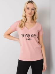 FANCY Rózsaszín női póló felirattal - FA-TS-7161.32P-pink Méret: ONE SIZE