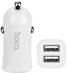 hoco. Z12 dual USB autós töltő 2, 4A (fehér) (Z12_W)