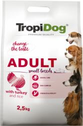 TropiDog TropiDog, hrana uscata Premium Talie mica cu Curcan si orez, 2.5 kg
