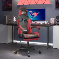 vidaXL Scaun de gaming pivotant/suport picioare negru/roșu piele eco (349580)