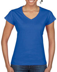 Gildan Női póló Csapott ujjú Gildan Ladies Softstyle V-Neck T-Shirt - S, Királykék